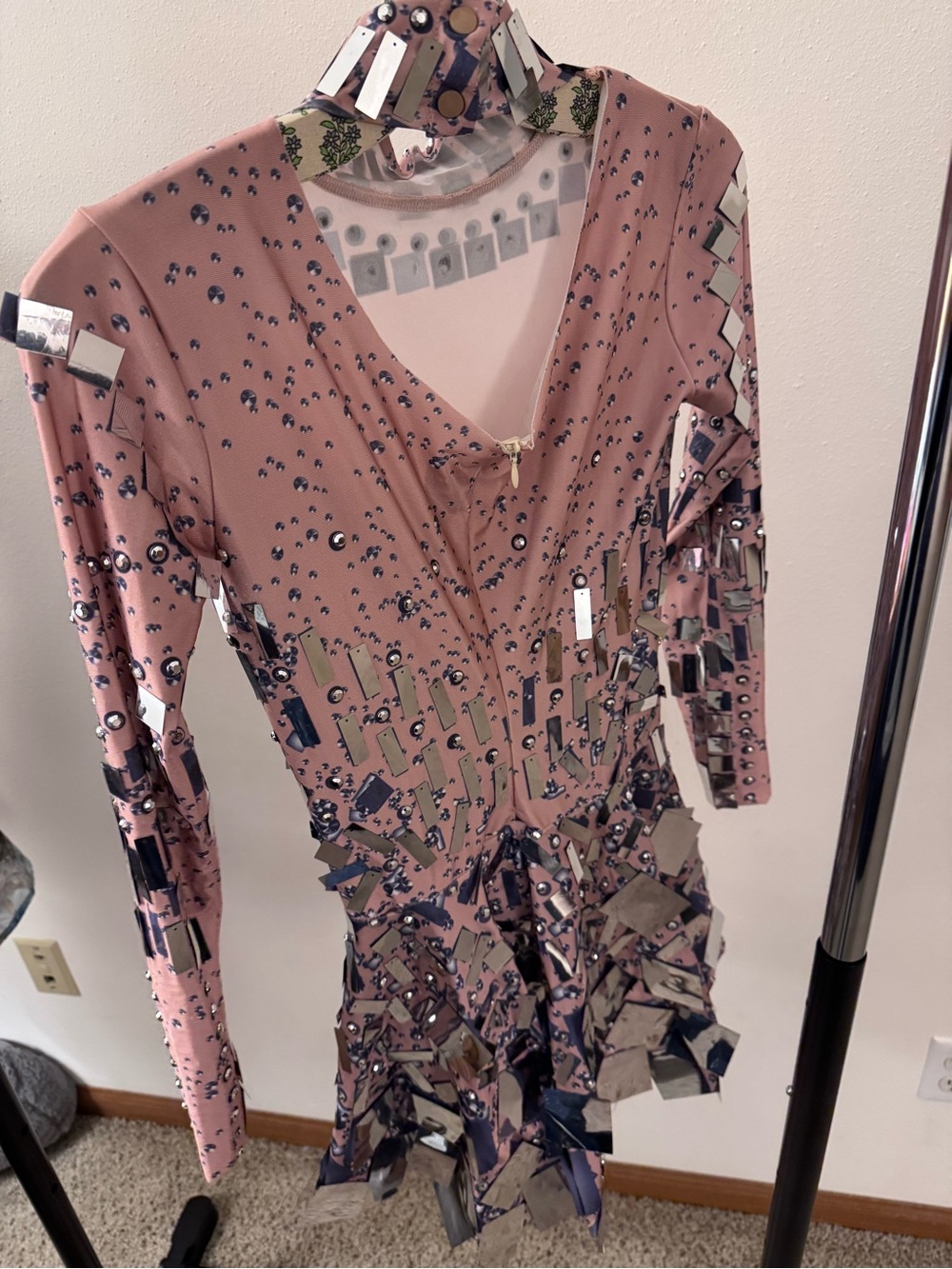Angel Brinks Juliet Shiny Mirror Mesh Skater Mini Dress (As Seen on Cardigan B) - Picture 8 of 11